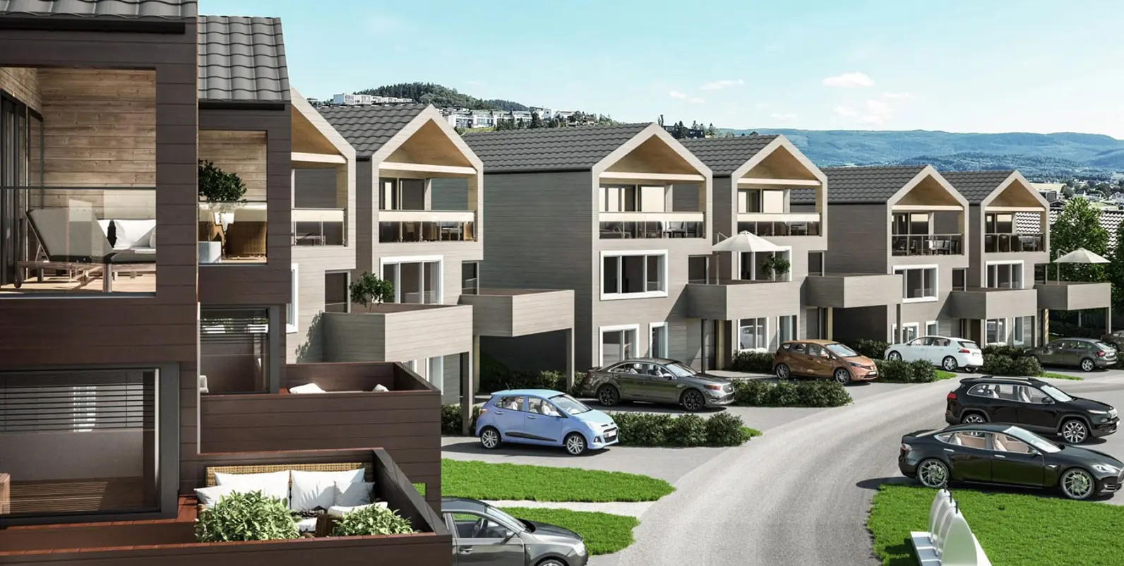 Illustrasjon Fosslia eneboliger