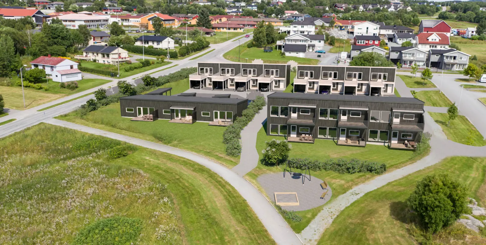 Illustrasjon rekkehus